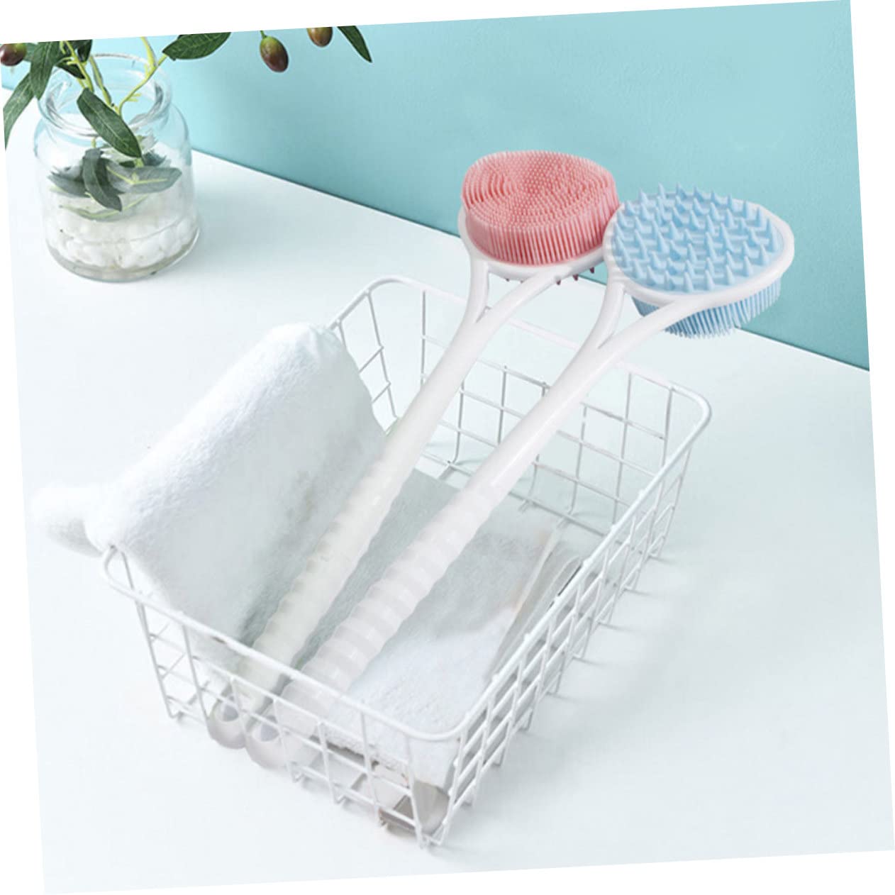 OHPHCALL Long Handle Back Scrubber Brush - Exfoliating Shower Brush with Easy Hanging Storage | Perfect for Deep Cleaning, Dead Skin Removal & Spa-Like Bath Experience