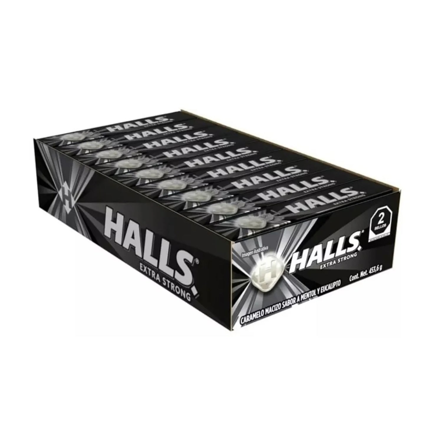 Halls Mexican Black Extra Strong Cough Drops | 12 Count Box | Soothes Throat & Cough Relief for Cold & Flu Season - Perfect for Travel, Work & Home Use