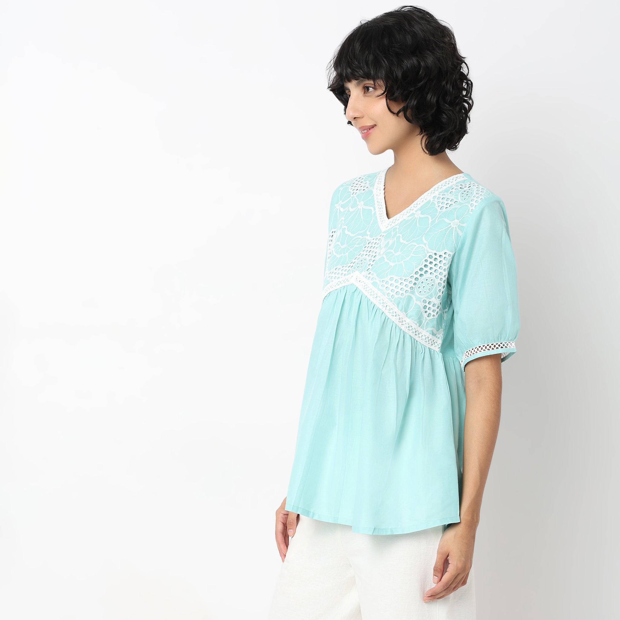 Flare Fit Embroidered Tunic Top for Women - Boho Chic Blouse with Floral Embroidery | Perfect for Casual Wear, Office Outfits & Summer Vacation