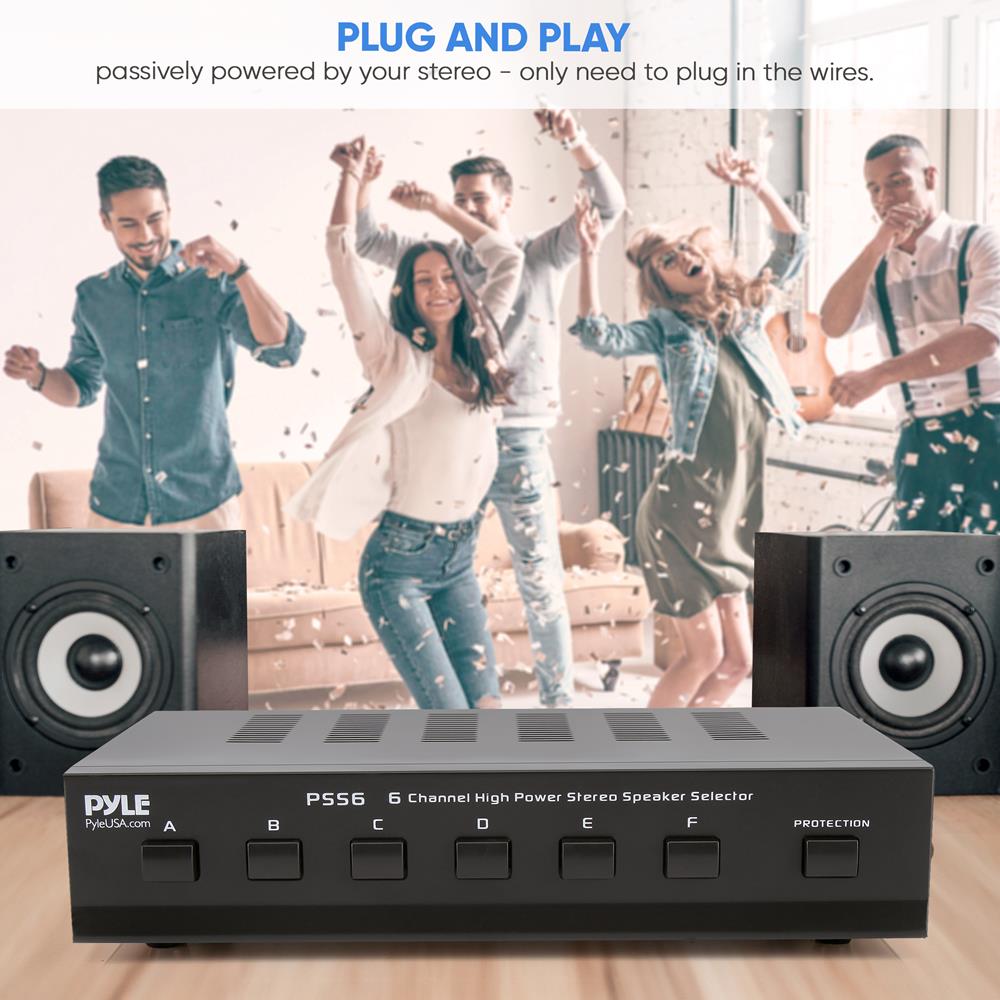 Premium High Power Stereo Speaker Selector Switch - 4 Zone Audio Distribution System for Home Theater, Multi-Room Setup & Professional Sound Systems