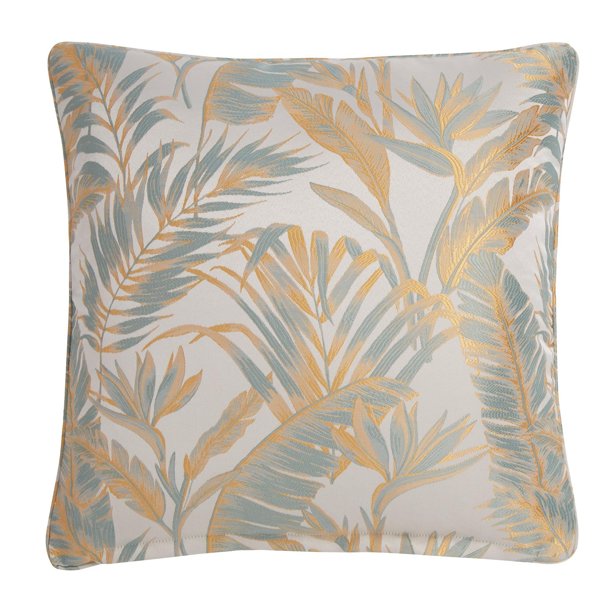 Laurence Llewelyn Bowen Paradise Palm Cushion - Duck Egg Blue Luxury Throw Pillow for Sofa, Bed & Home Decor | Boho Chic Living Room & Bedroom Accent