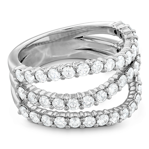 Hearts On Fire Atlantico Triple Wave Diamond Ring - Elegant 18K White Gold Wedding Band for Women, Perfect for Engagement, Anniversary & Special Occasions