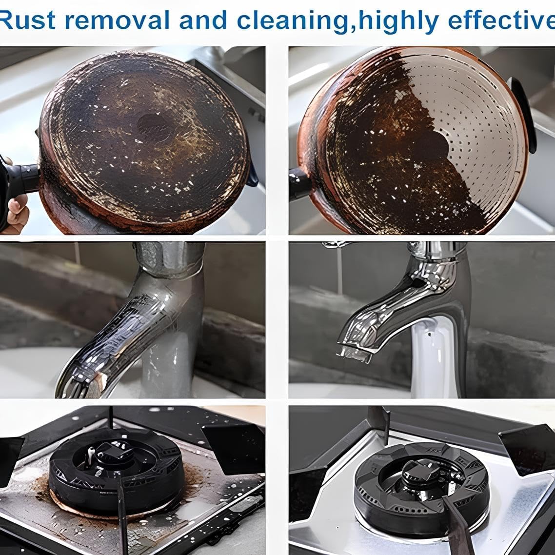 KLEVA All Kitchen Active Oxygen Cleaner Powder - Multi-Purpose Stain, Oil & Grease Remover for Kitchen, Utensils & Sanitary Areas | Rust Cleaner | 250g | Perfect for Deep Cleaning Stoves, Sinks & Cookware