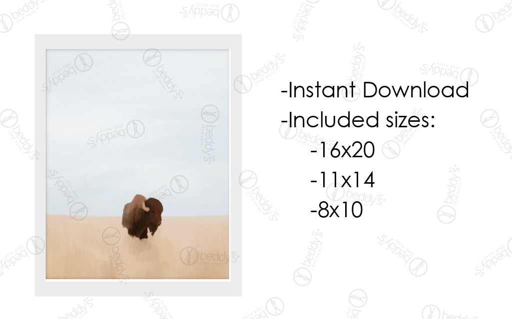 Bison Artwork Digital Download - High Resolution Bison Wall Art for Home & Office Decor | Perfect for Living Room, Bedroom, or Western Theme Decorations