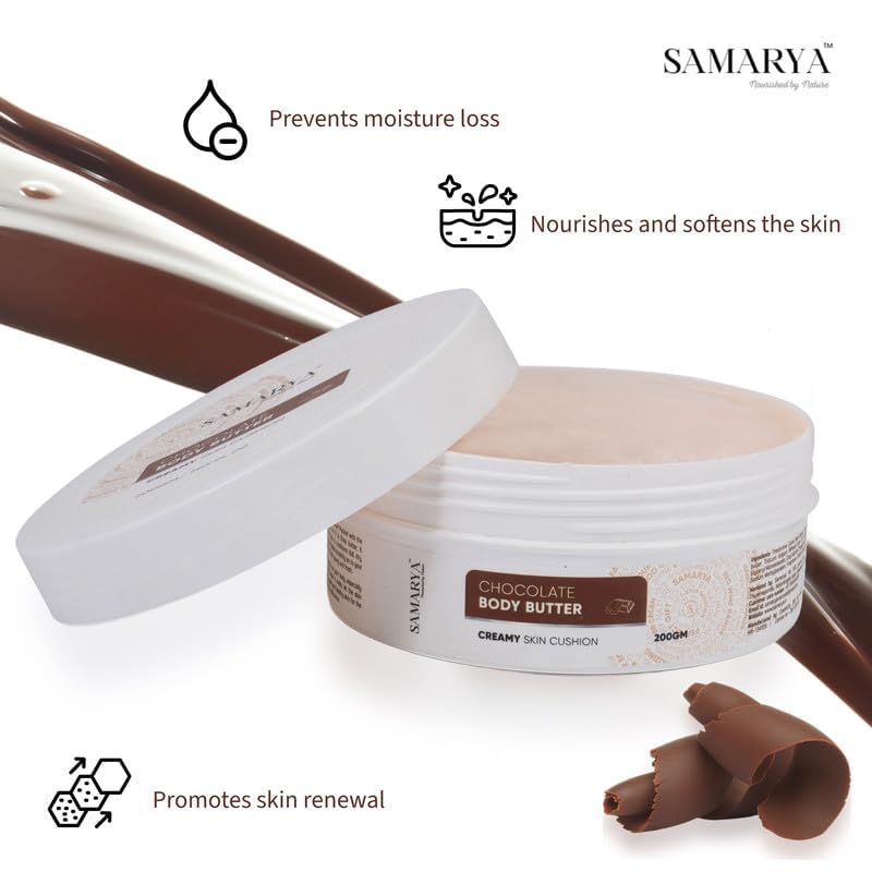 Organic Chocolate Body Butter for Dry & Rough Skin - 200g Deep Hydration Moisturizer | Intense Nourishing Lotion with Shea & Cocoa Butter | Vegan, Cruelty-Free Skincare for Women & Men | Perfect for Winter Care, Post-Shower & Nighttime Use