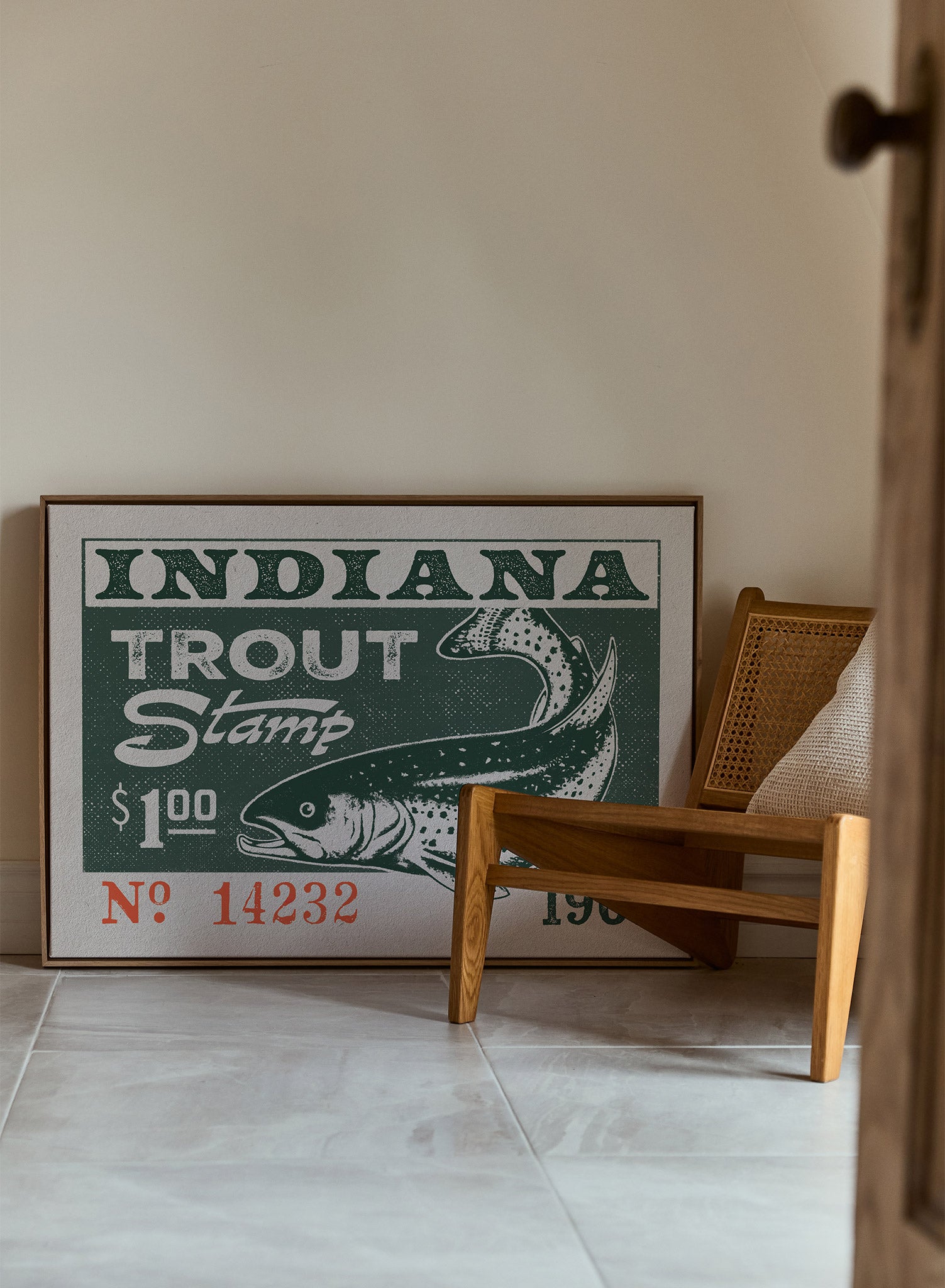 Indiana Trout Fishing Poster - Premium Wall Art for Anglers & Nature Lovers - Perfect for Home, Office, or Cabin Decor