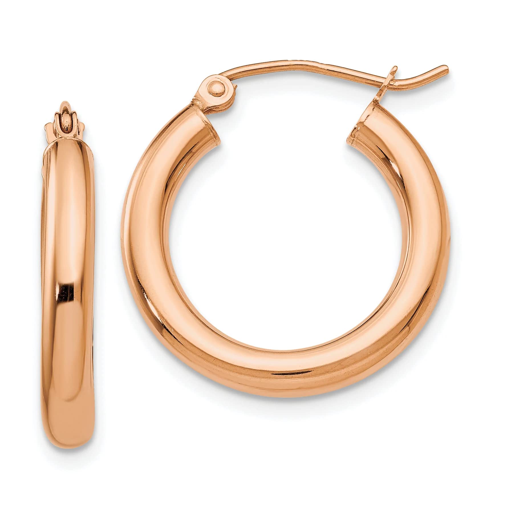 14K Rose Gold 3MM Hoop Earrings for Women - Dainty Everyday Jewelry, Gift for Her, Valentine's Day, Anniversary, Birthday Present