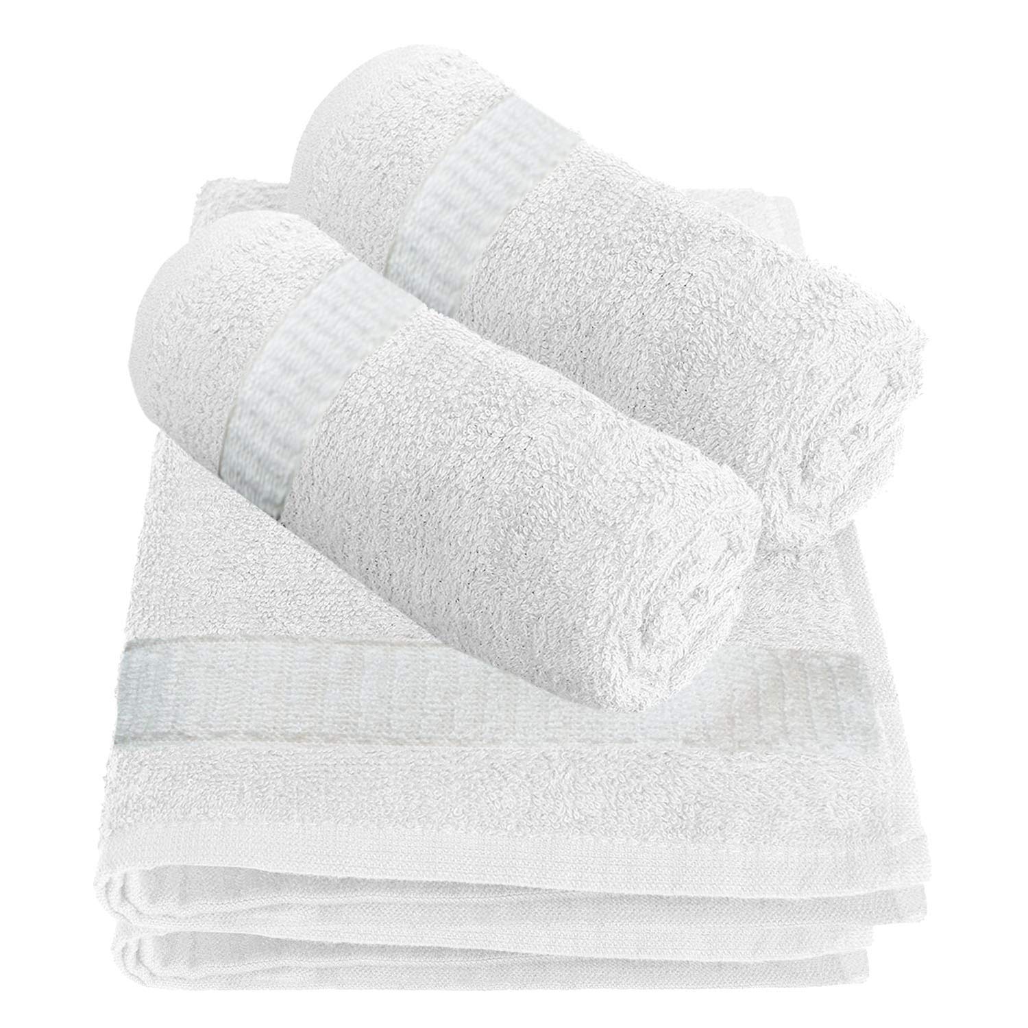Kuber Industries 4-Piece Cotton Face Towel Set - 400 GSM, 14x21 Inches, Soft & Absorbent, White (CTKTC8603) - Perfect for Spa, Gym, Travel & Daily Skincare Routine