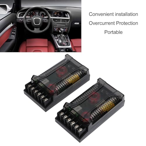 2-Way Car Audio Crossover Frequency Divider - 2Pcs Universal Speaker Crossover with Overcurrent Protection & Heat Dissipation | For Car Audio Systems, Home Theater & Professional Speaker Setups