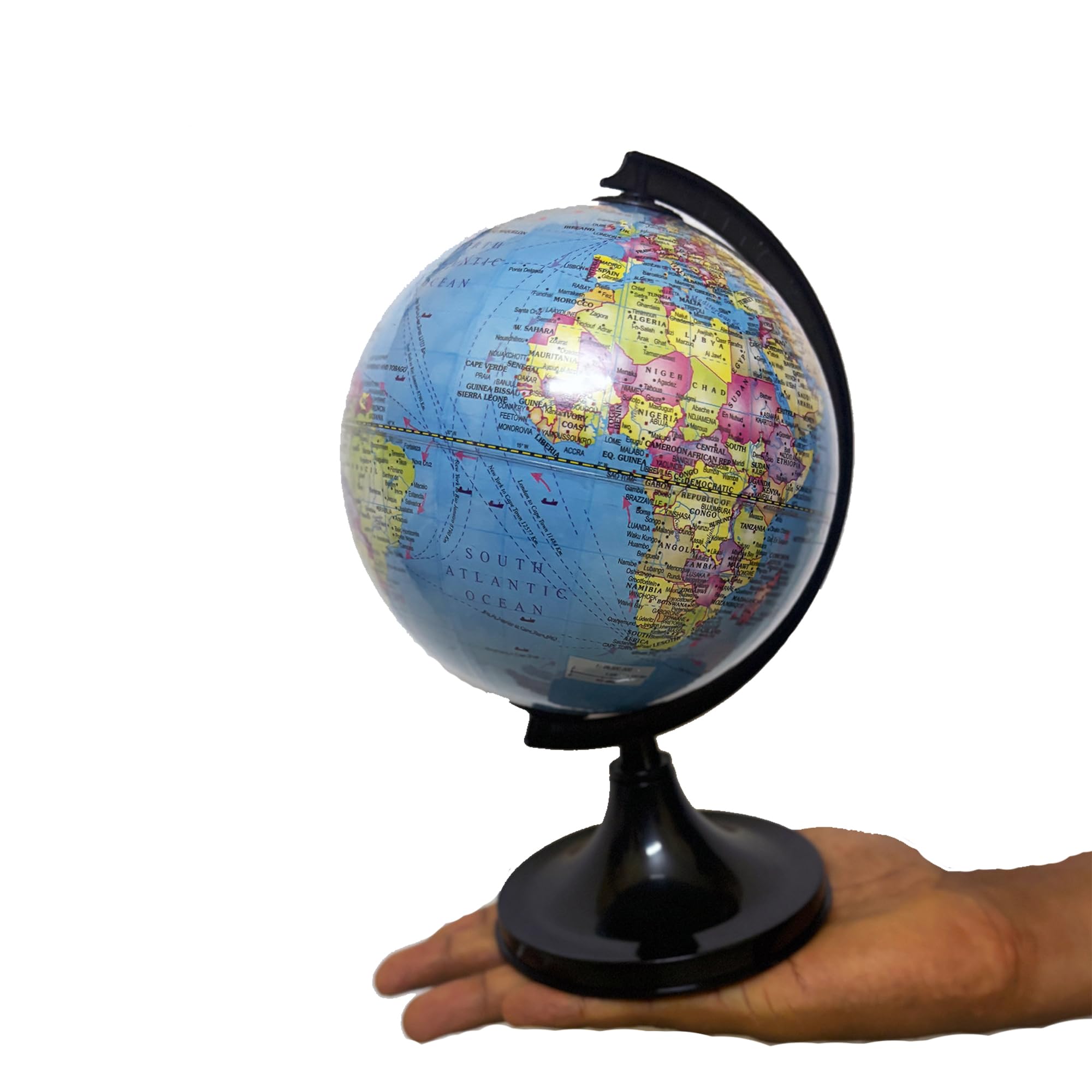 5-Inch Rotating World Globe - Educational Geography Desk Decor for Kids & Adults | Perfect for Classroom, Office & Home Study Decorations