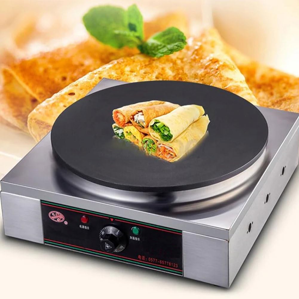Electric Pancake Maker - Stainless Steel Non-Stick 39cm Griddle with Temperature Control | Automatic Pancake & Crepe Maker for Home, Restaurant, Breakfast, Brunch | Perfect for Family Gatherings & Commercial Kitchens