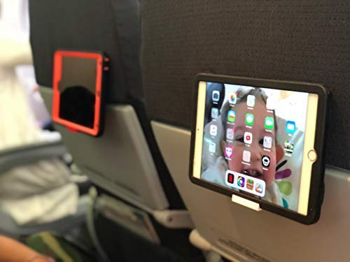 SkyClip Airplane Phone Holder - Secure Back of Seat Tray Table Clip & Durable Stand for iPhone, Android, Tablets - Perfect for Inflight Entertainment & Travel Accessories (Blue, 2 Pack) - Ideal for Watching Movies, Reading eBooks & Hands-Free Use on Flights