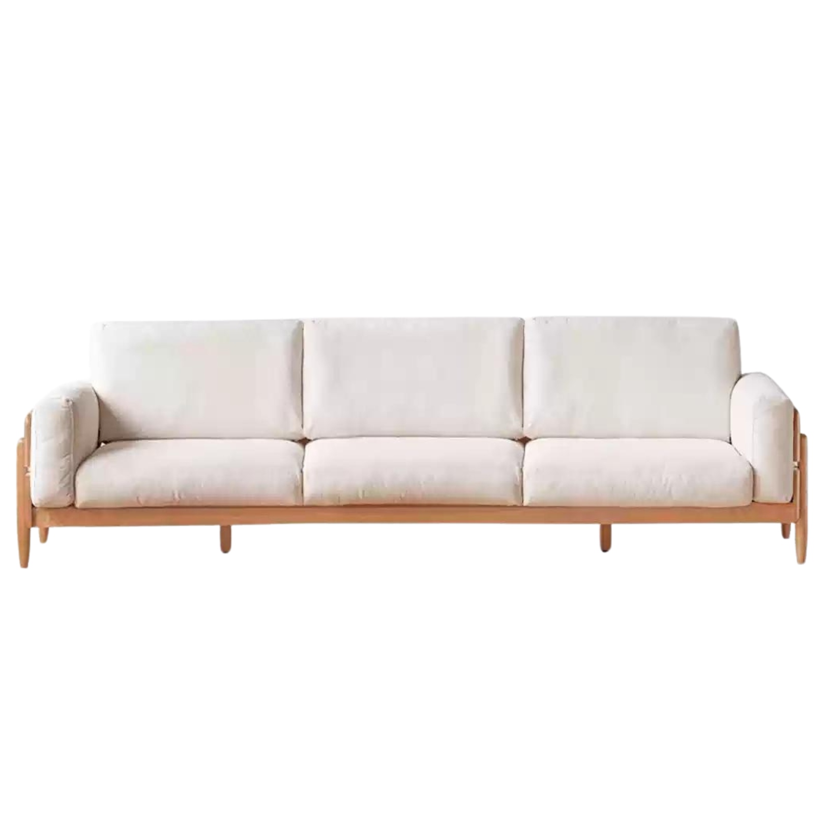 Solid Oak Wood Sofa - Modern High Back Design for Living Room, Lounge & Office - Durable & Stylish Furniture for Home Decor