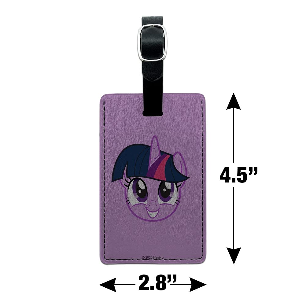 My Little Pony Twilight Sparkle Rectangle Leather Luggage Tag - Personalized ID Card Holder for Travel Bags, Suitcases & Backpacks | Perfect for Kids & Disney Fans