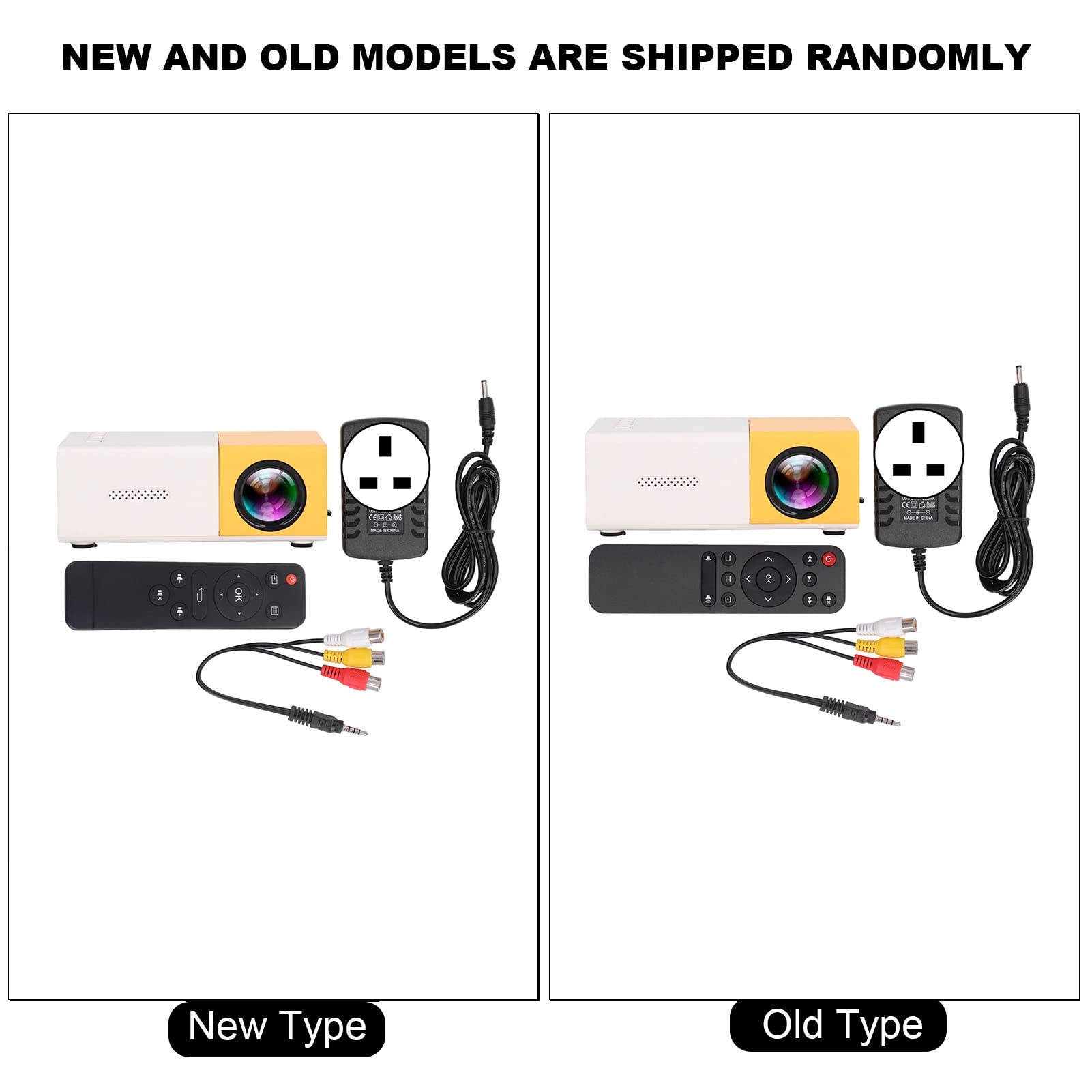 RajoNN Mini HD Projector - 1080P Support, 800:1 Contrast Ratio, Built-in Speaker, 23 Languages, Compact Portable Projector for Home Theater, Bedroom Movie Nights, and Indoor Entertainment (UK Plug)