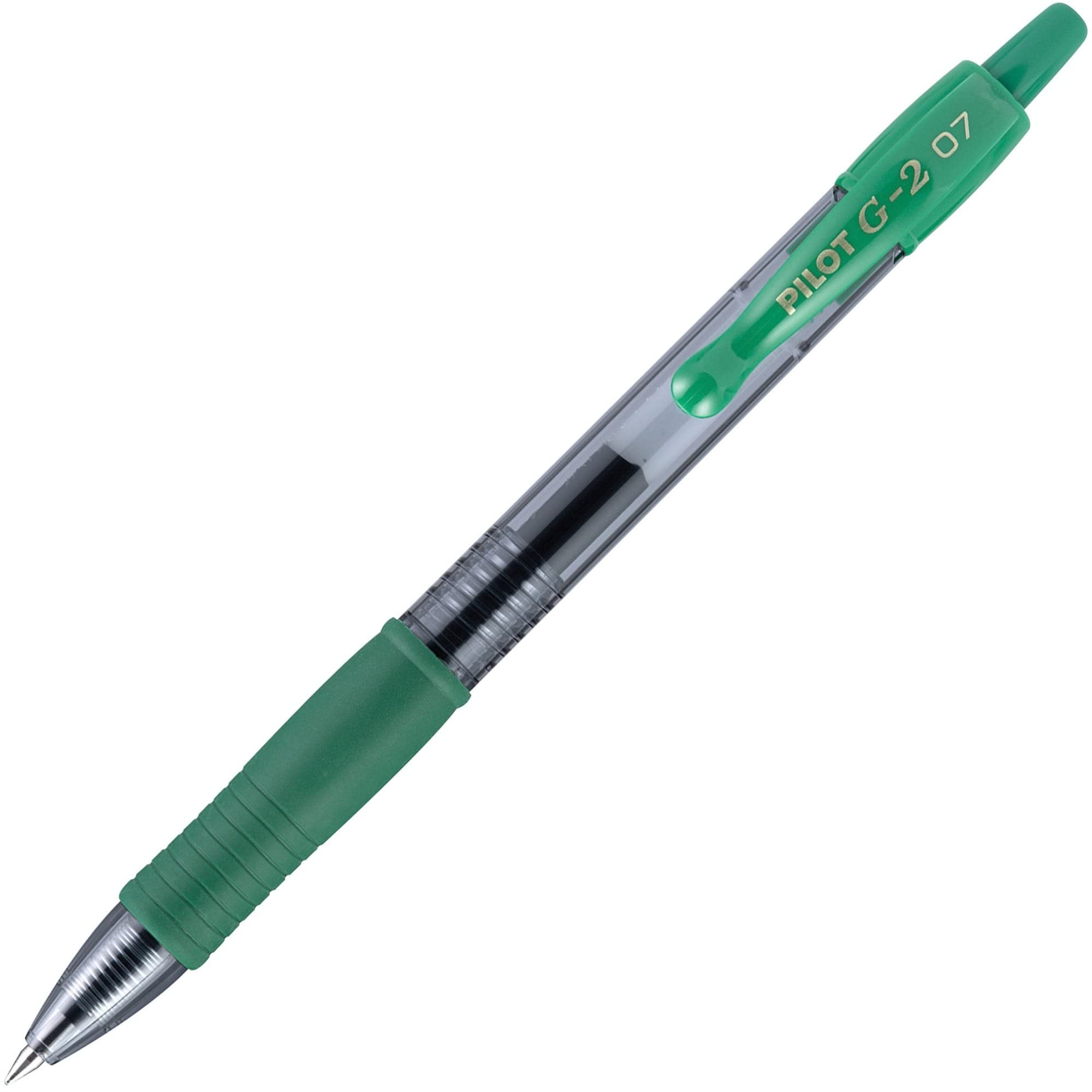Pilot G2 Premium Gel Roller Pens 0.7mm Fine Point - 12 Pack Green Ink Pens for Office, School & Note Taking - Smooth Writing Gel Pen Set for Professionals & Students