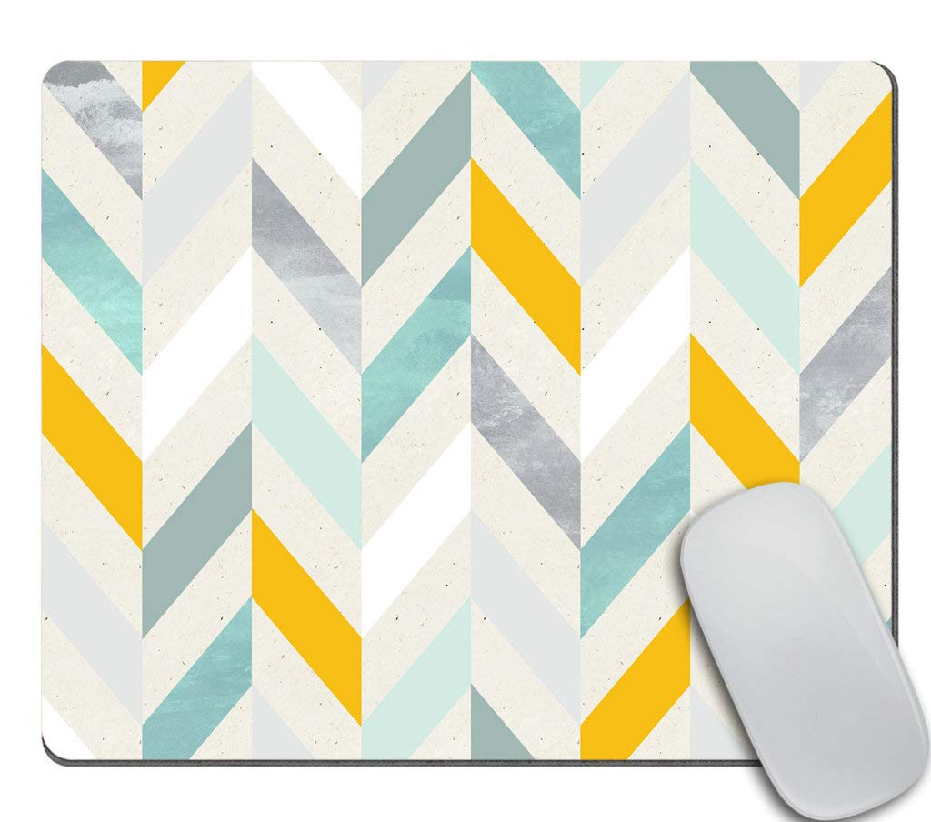 Geometric Chevron Print Rectangle Mouse Pad - Non-Slip Office Desk Accessory for Computer, Gaming & Work (Graphic Design Mouse Mat) - Perfect for Home Office, Gaming Setup & Workspace Decor