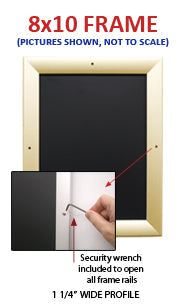 8x10 Poster Snap Frame with SwingSnaps & Security Screws - Wall Display for Photos, Artwork, and Signs - Perfect for Home, Office, or Retail Decor