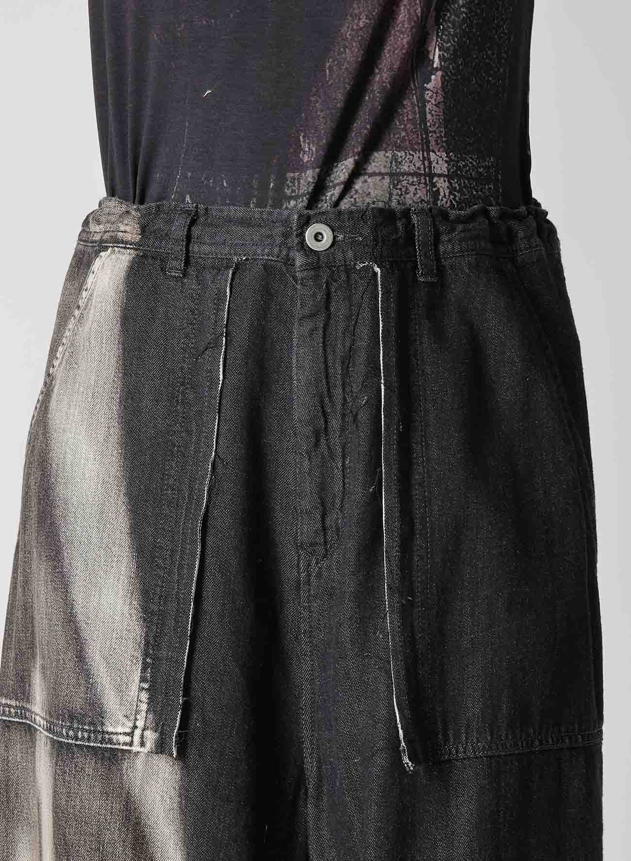 Spotted Denim Long Straight Pants for Women - High Waist Stretch Jeans for Casual Wear & Street Style