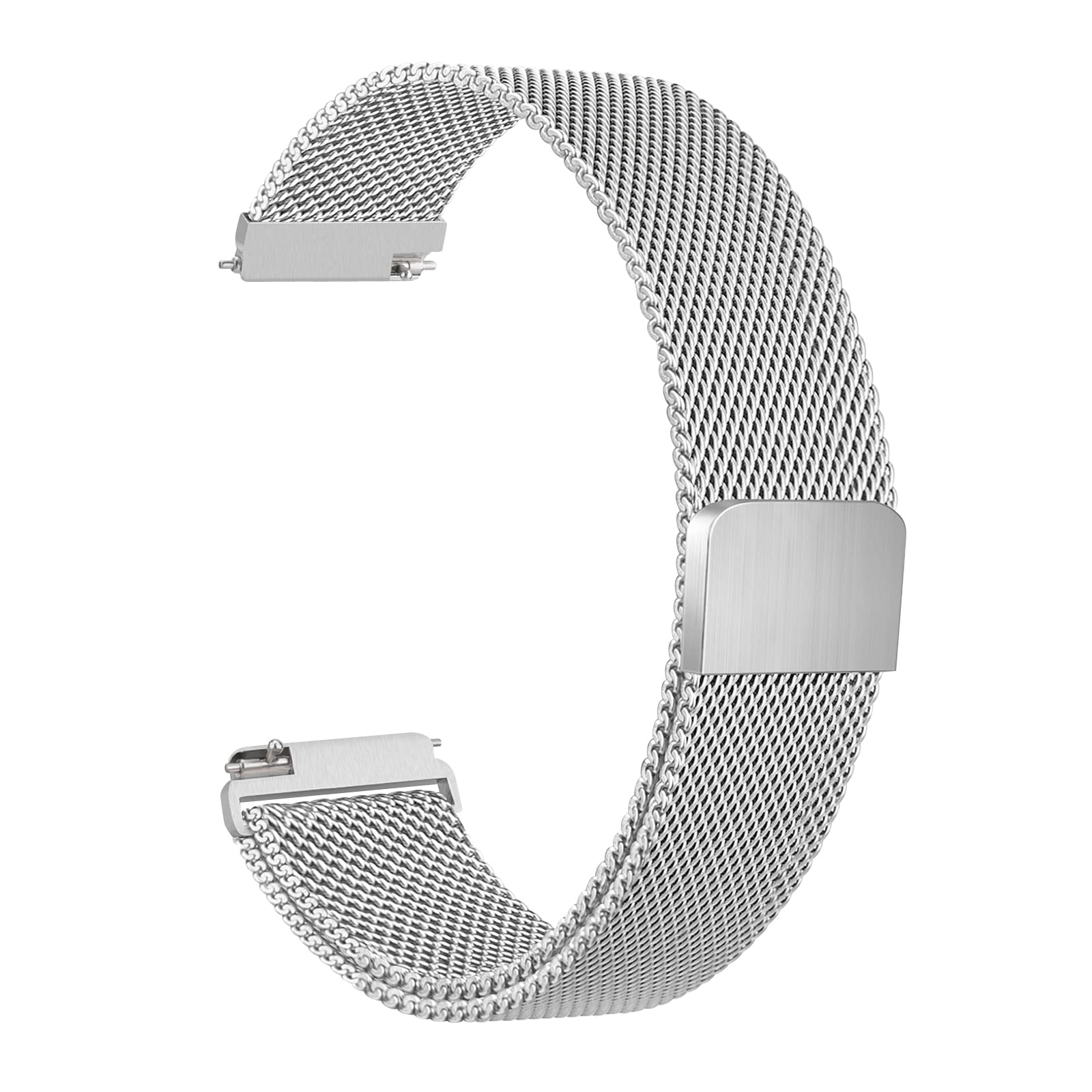 Meliya 20mm 22mm Quick Release Stainless Steel Mesh Watch Band - Silver Metal Replacement Strap for Women & Men - Perfect for Dress Watches & Formal Occasions