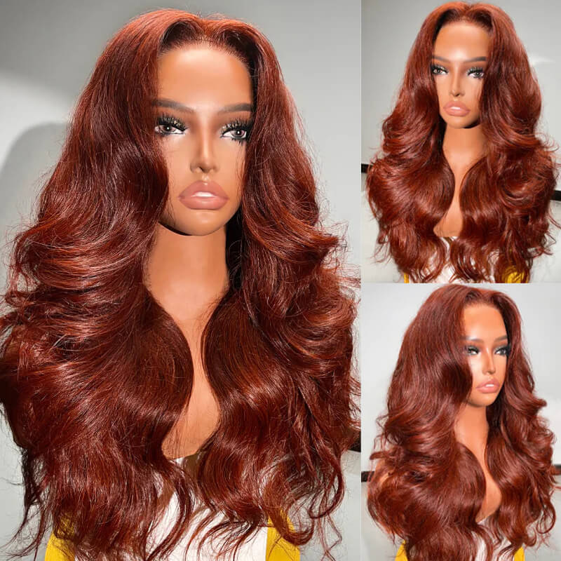 Eullair 28 Inch Body Wave Human Hair Wig with 13x4 Lace Frontal - Natural Wavy Colored Wig for Fall | Affordable & Cost-Effective Choice | Perfect for Daily Wear, Cosplay, and Special Occasions