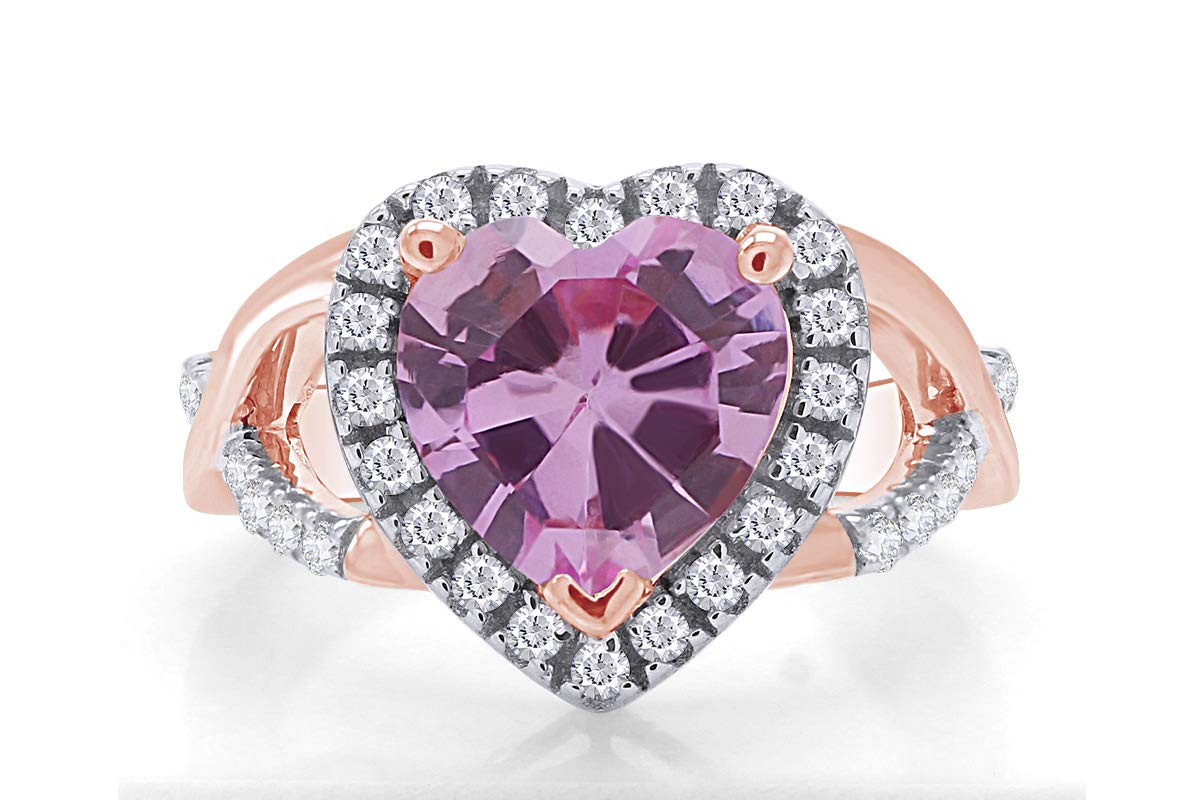 925 Sterling Silver Simulated Tourmaline Heart Cross Ring for Women - Elegant Jewelry Gift for Valentine's Day, Anniversary & Special Occasions