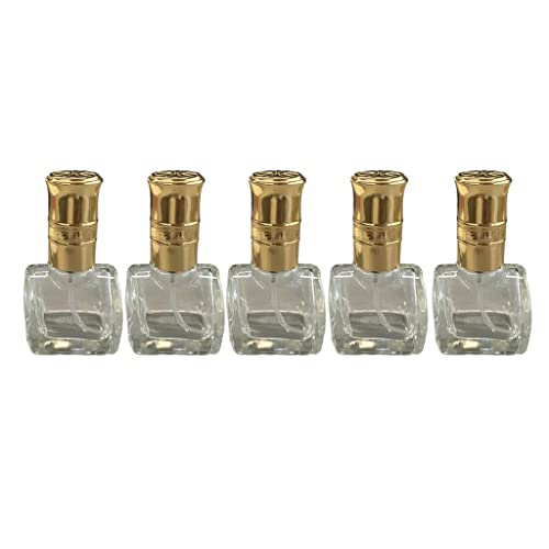 DYNWAVE 5-Pack 10ml Empty Refillable Glass Bottles for Essential Oils, Perfume, Aromatherapy - Travel-Friendly Dropper Bottles for DIY Blends & Skincare