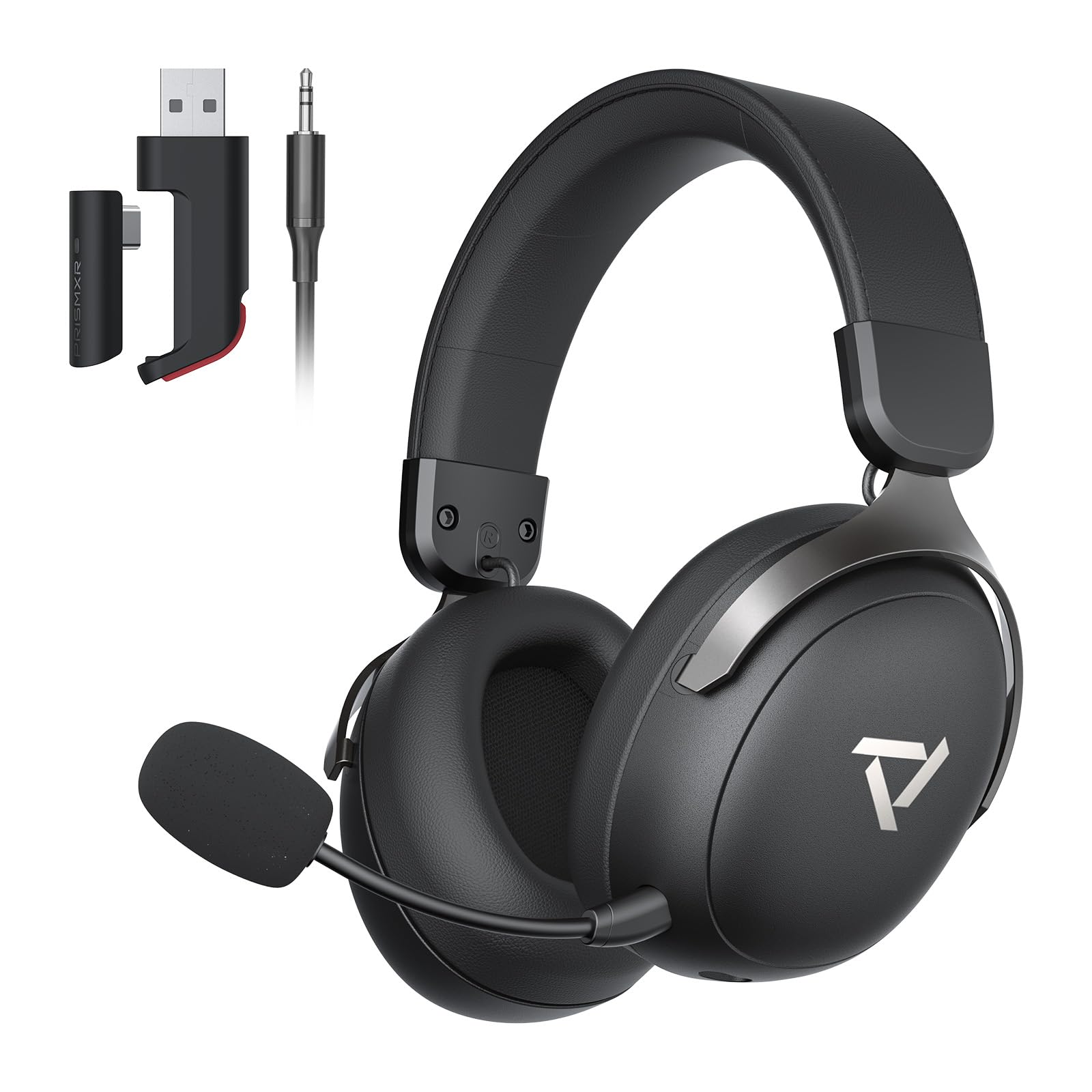 Vega Q1 Wireless Gaming Headset - 80H Battery Life, 2.4Ghz USB & Bluetooth, 7.1 Virtual Surround Sound for PS5/PS4/PC/Quest 3S/3/2 - Perfect for Competitive Gaming, Streaming & Late-Night Sessions