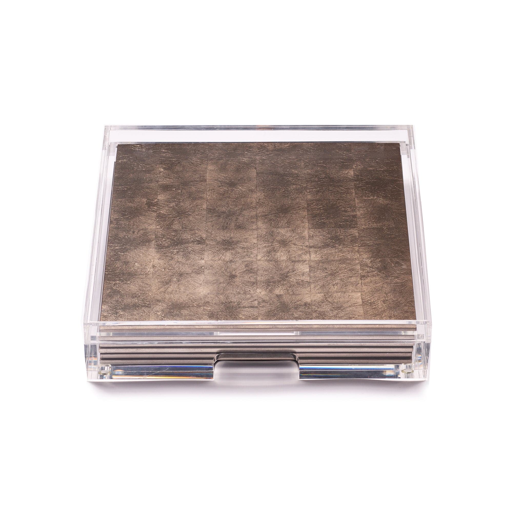 Placebox Clear Silver Leaf Taupe - Elegant Home Decor for Living Room, Bedroom & Office | Perfect for Gifts & Interior Design