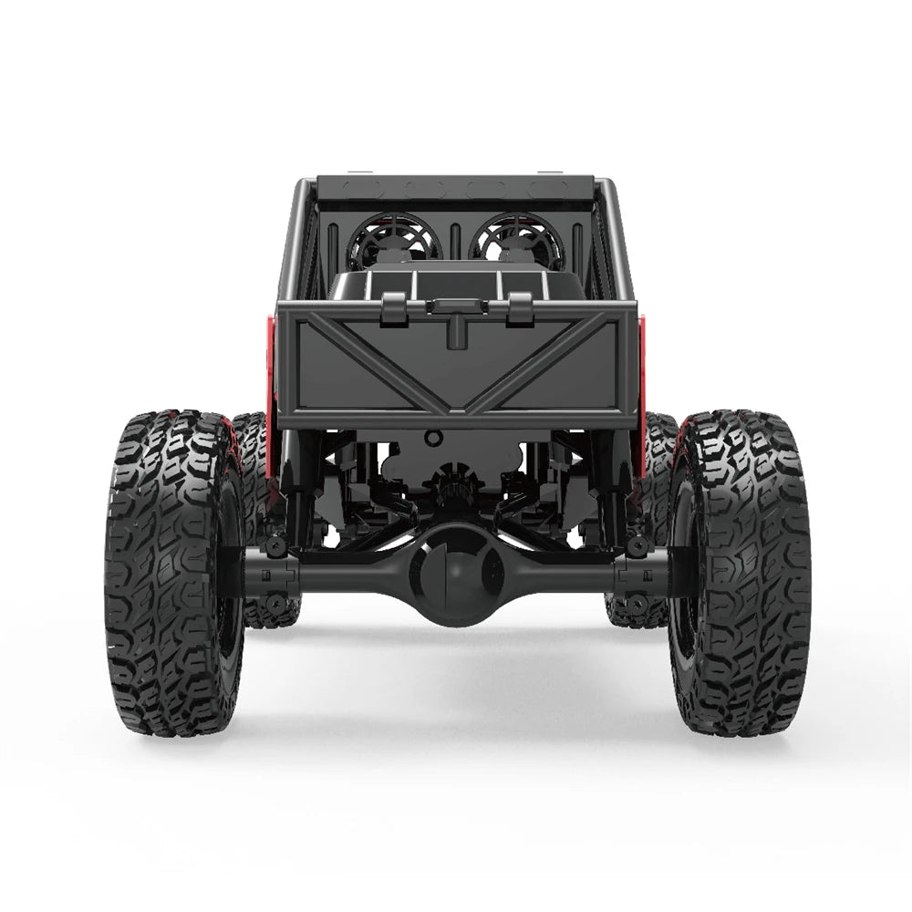 1/18 Scale LDRC 18499 4WD Remote Control Rock Crawler RC Car with Pipe Rack, LED Lights & Straight Axle - Off-Road Crawling, Trail Adventure, Backyard Racing for Adults and Kids