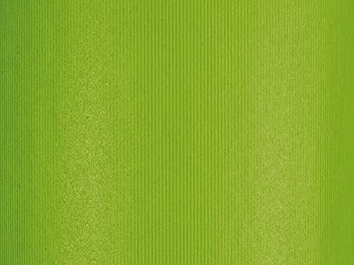 Premium 1-Pack Groove Stripe Apple Green Wrapping Paper Roll - 26