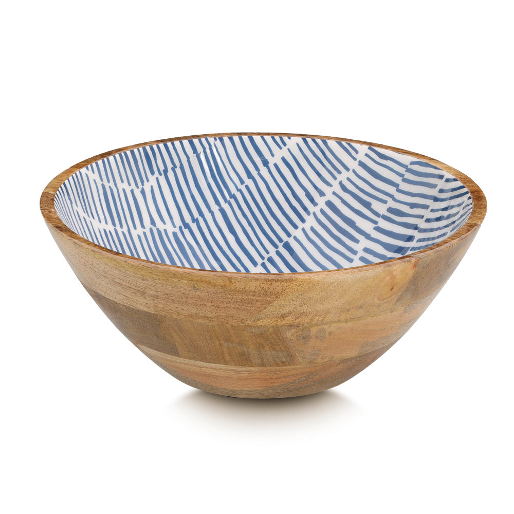 Premium Mango Wood Serving Tray with Handcrafted Blue Design - Perfect for Breakfast in Bed, Coffee Table Decor, and Entertaining Guests