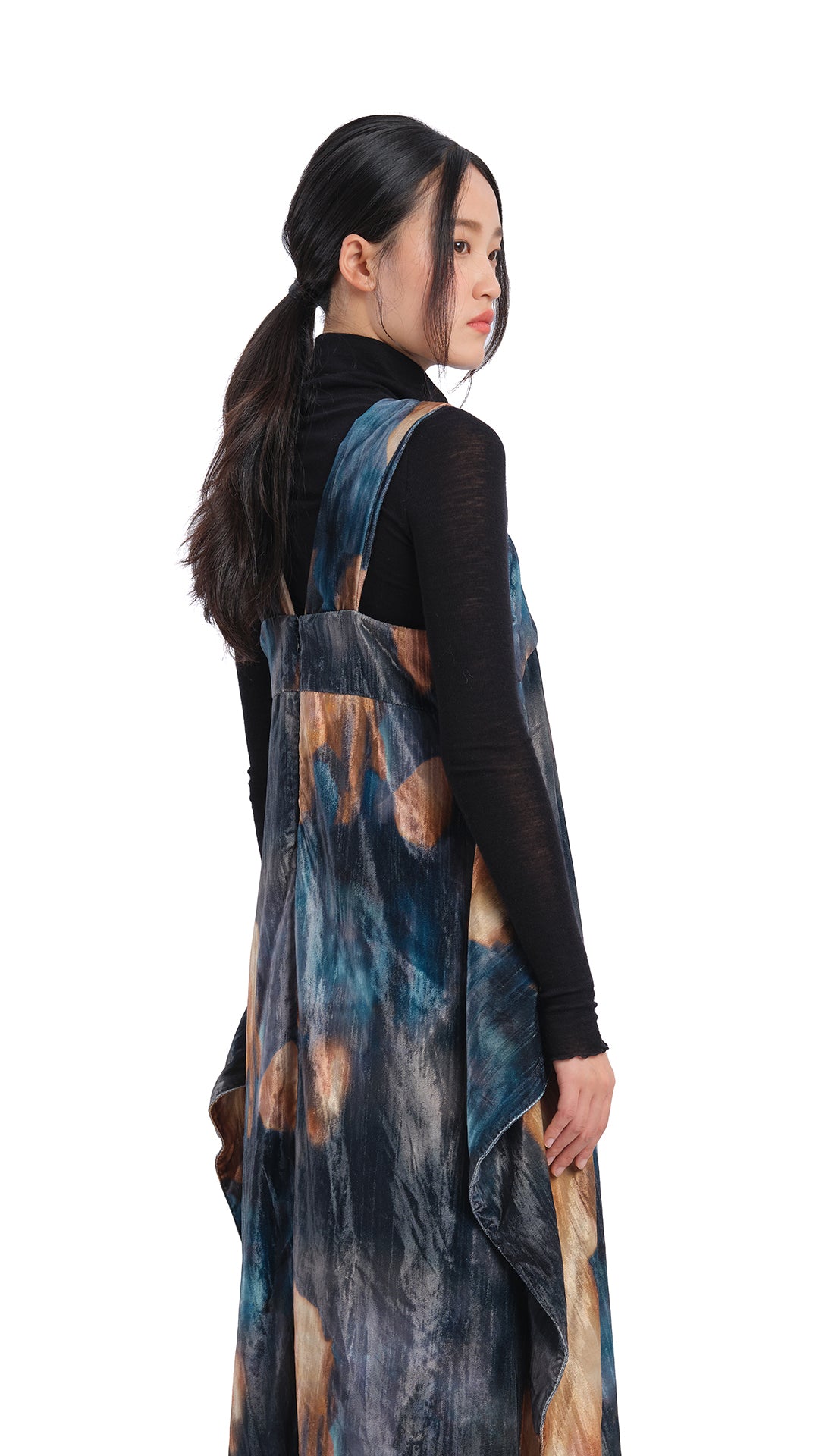 Stylish Watercolor Graphic Velour Printed Dress for Women - Elegant Flowy Maxi Dress for Casual Outings, Beach Vacations & Summer Parties