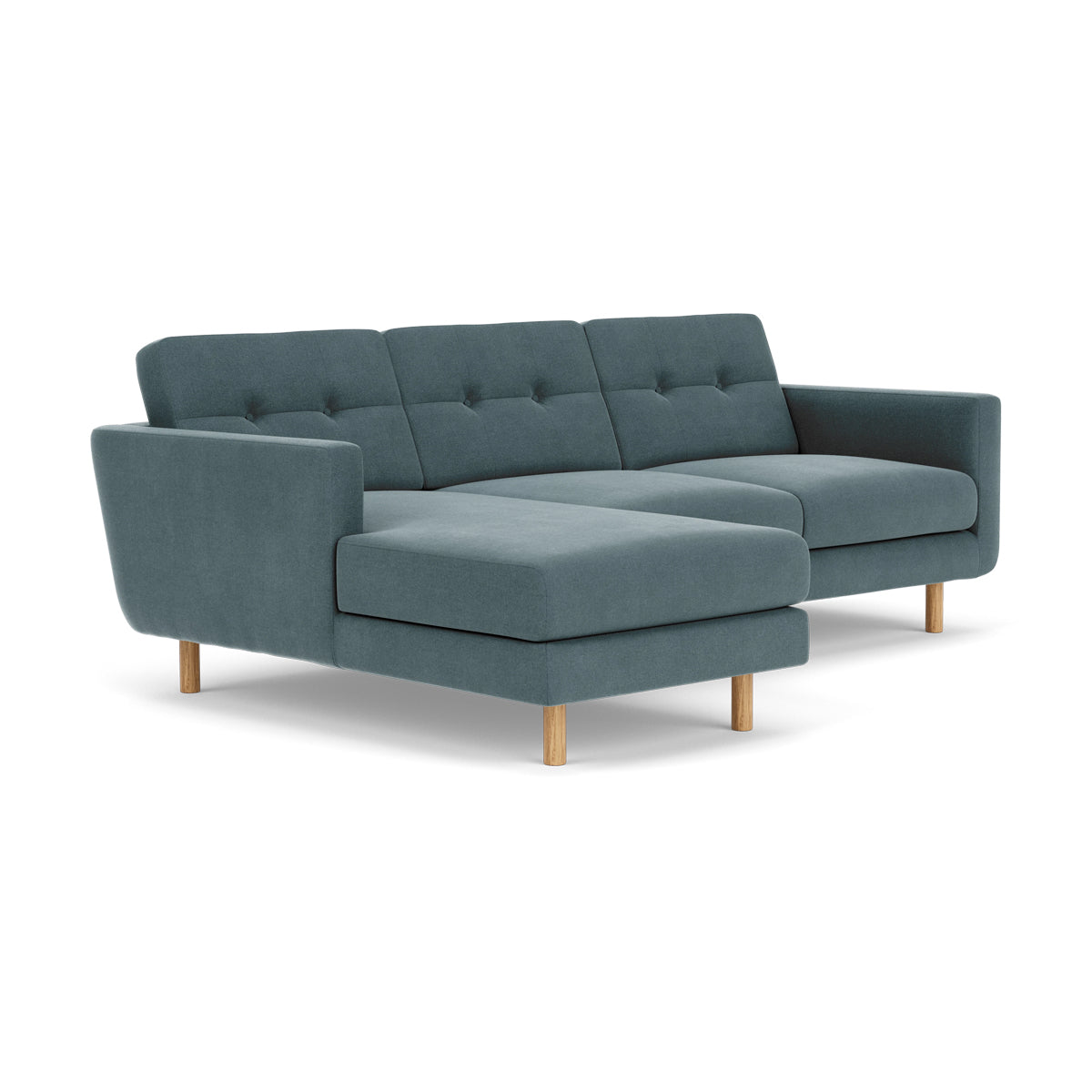 Conrad Fabric Left Chaise Sofa - Modern L-Shaped Sectional Couch with Reversible Chaise Lounge for Living Room, Apartment & Home Theater Comfortable Seating