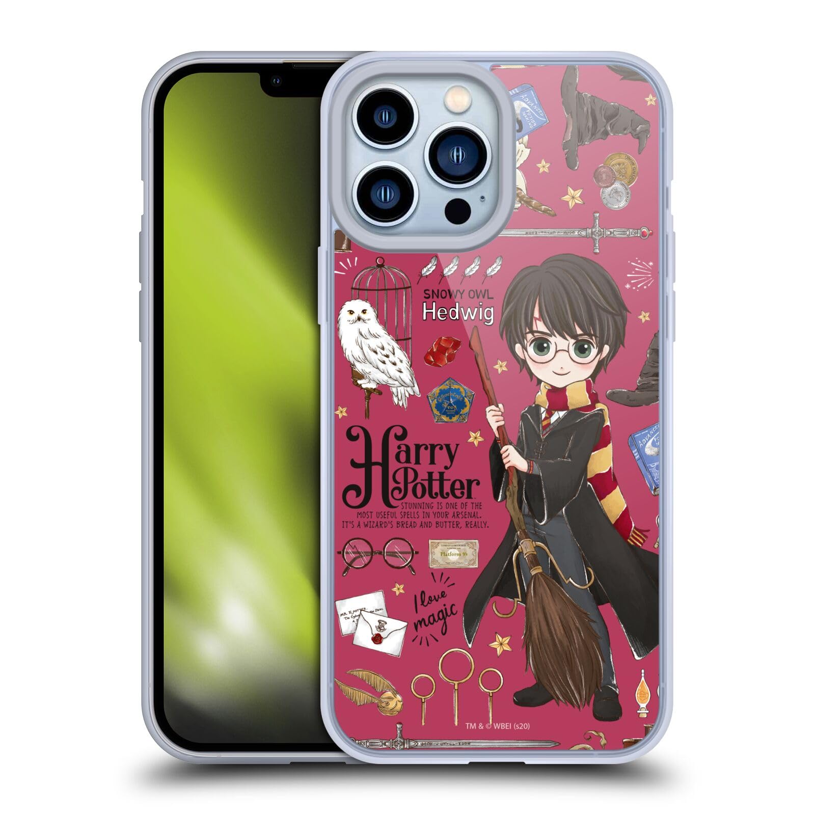 Head Case Designs Officially Licensed Harry Potter Deathly Hallows Soft Gel Case for iPhone 13 Pro Max - Protective Phone Cover for Fans, Wizards, and Magic Enthusiasts