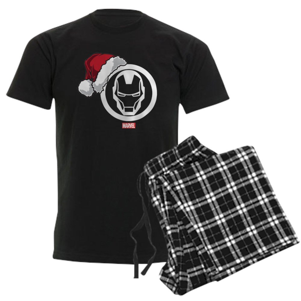 Iron Man Santa Men's Dark Pajama Set - Superhero Christmas Sleepwear for Marvel Fans | Perfect for Holiday Gifts, Christmas Parties & Cozy Winter Nights