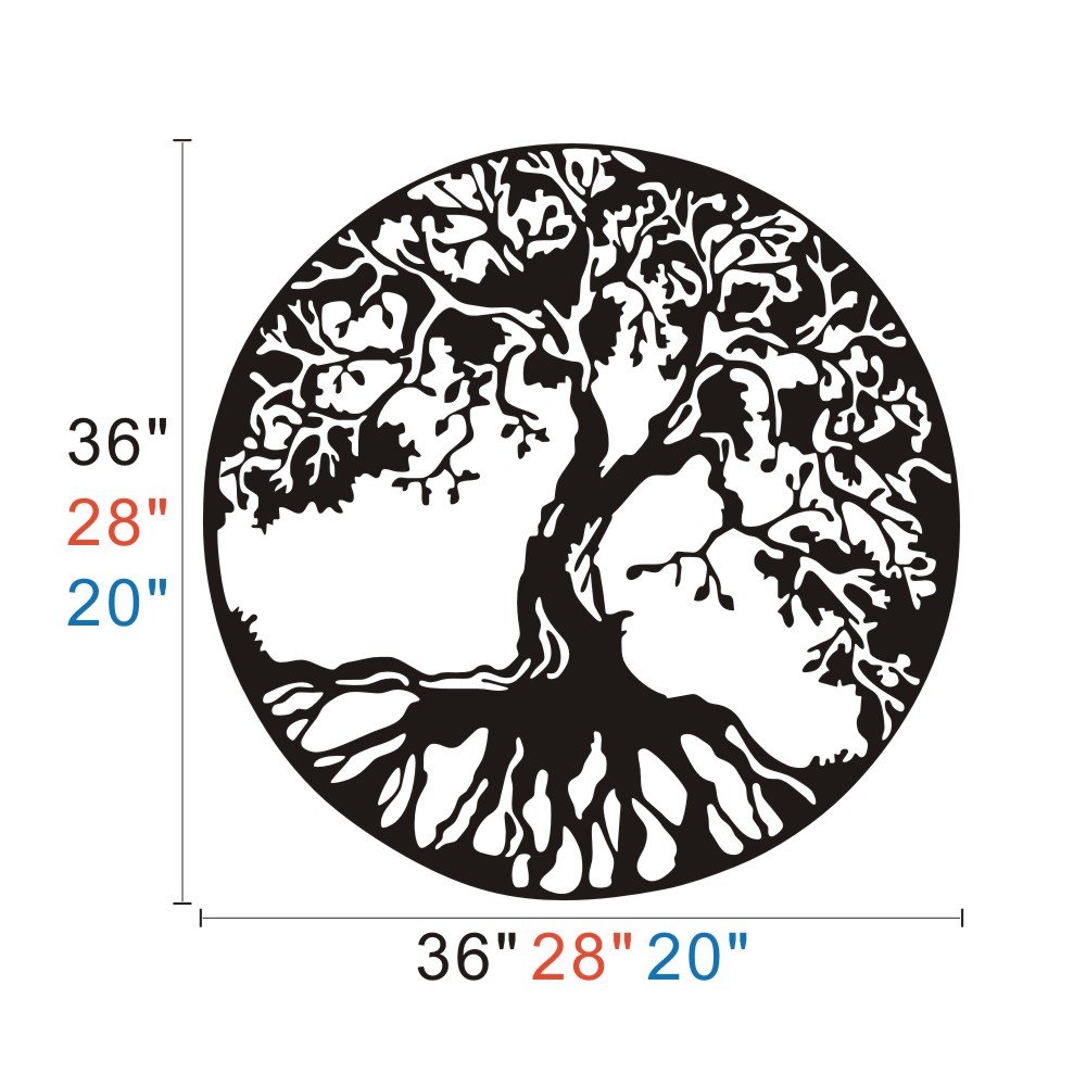 Celtic Tree of Life Vinyl Wall Art Sticker - Black 20x20 Inch Decorative Decal for Living Room, Dining Room, Bedroom - Perfect for Home Decor, Nursery, Office & Gift Giving