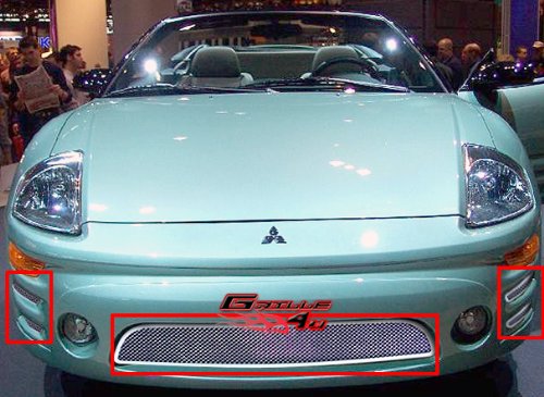 APS Compatible with Mitsubishi Eclipse 2003-2005 Lower Bumper Stainless Steel Chrome Mesh Front Grill Grille Insert U77201T - Perfect for Car Customization & Performance Upgrades