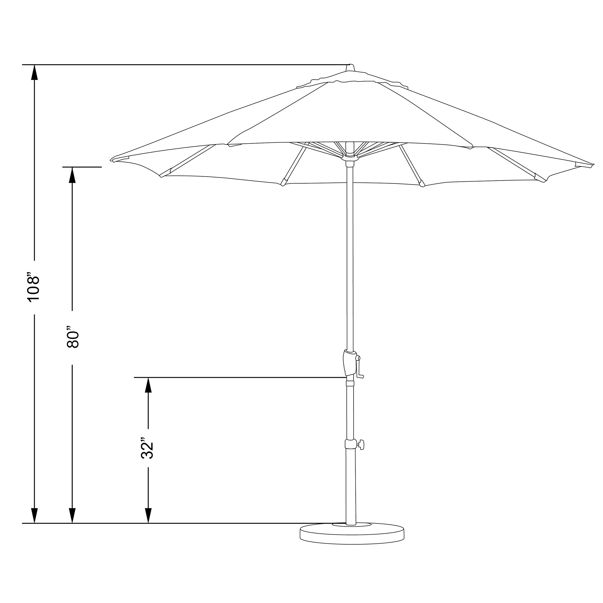 California Umbrella 9' Round Aluminum Patio Umbrella with Crank Lift & Auto Tilt - Bronze Pole & Capri Design for Outdoor Dining, Poolside Lounging, and Backyard Relaxation