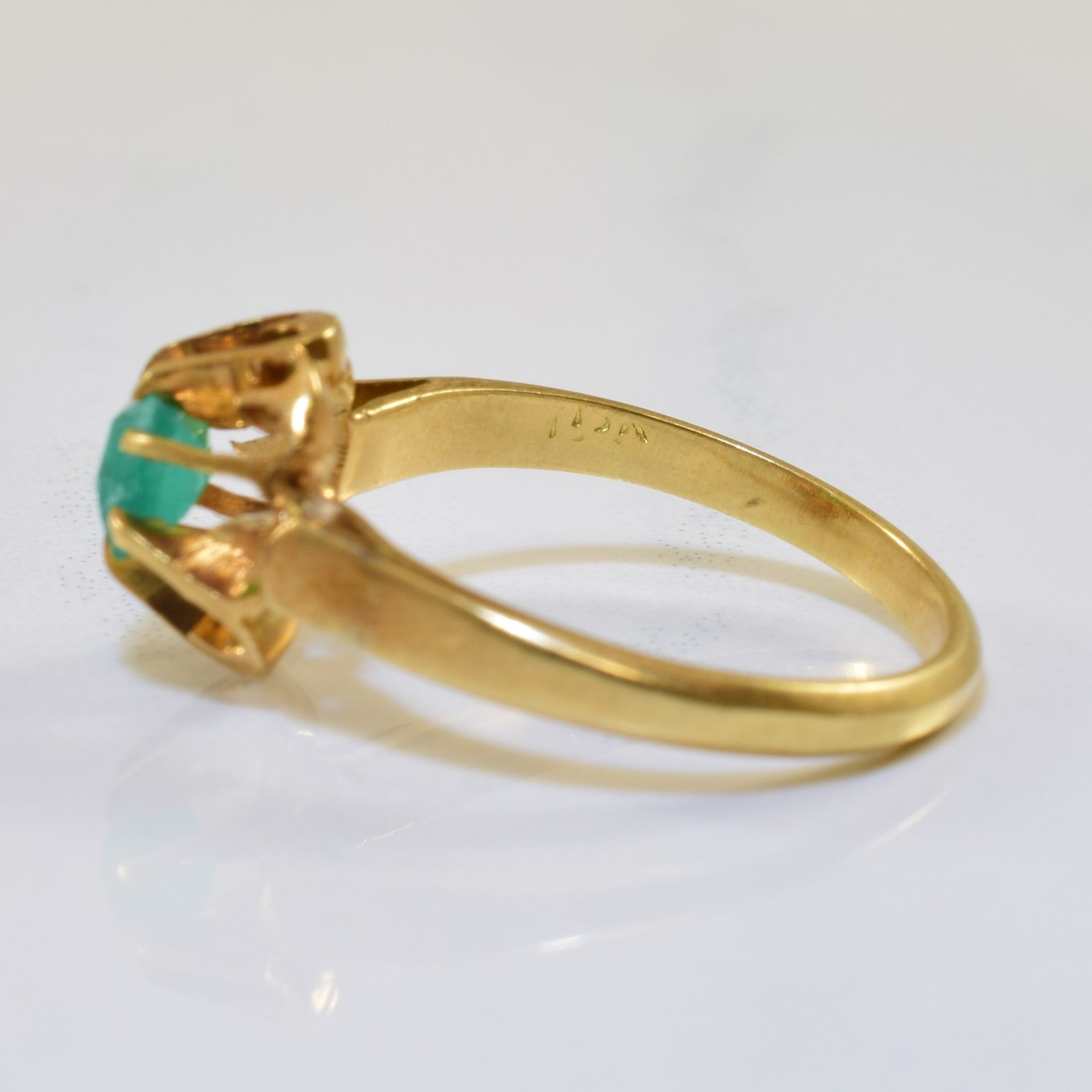 0.28ct Solitaire Emerald Prong Ring - Size 5.5 | Elegant Green Gemstone Engagement Ring for Women | Perfect for Proposals, Anniversaries & Special Occasions