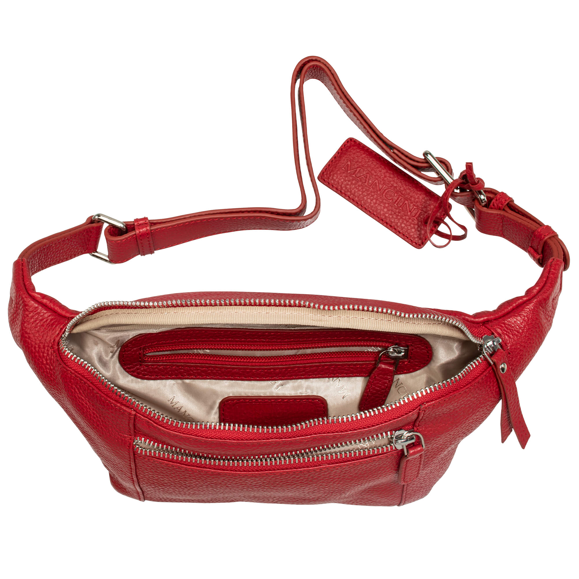 Mancini Pebbled Leather Waist Bag for Men & Women - Stylish Crossbody Fanny Pack for Travel, Hiking, and Everyday Use