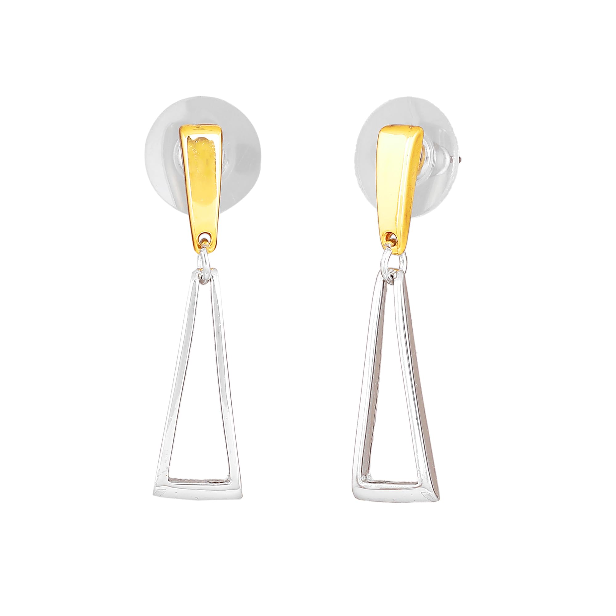 Stylish Gold & Rhodium Plated Designer Dangler Earrings for Women and Girls - Elegant Fashion Jewelry for Parties, Weddings & Special Occasions