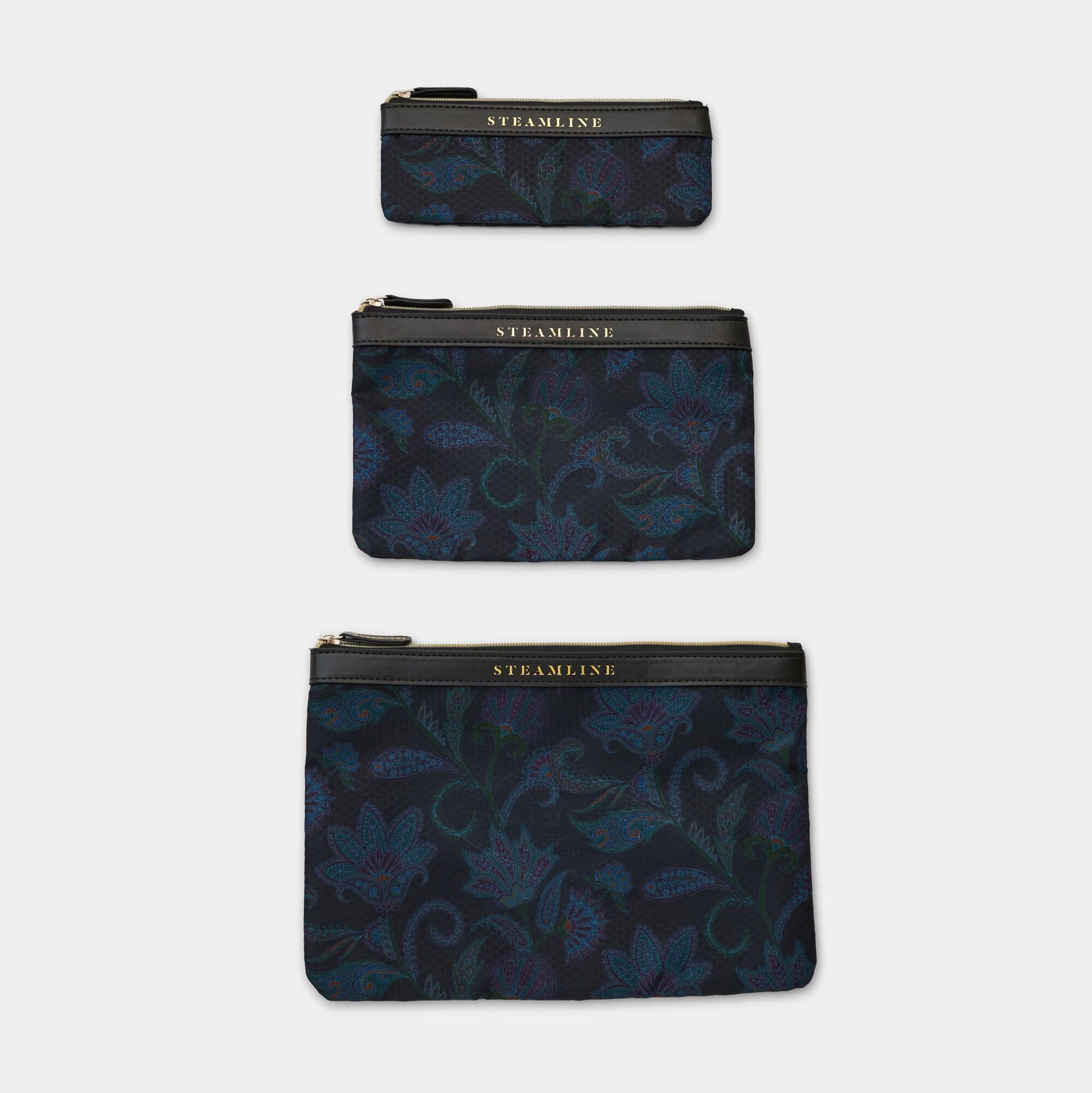 Jacquard Cosmetic Bag Set - Travel Makeup Organizer with Multiple Pockets for Toiletries, Brushes & Accessories | Perfect for Vacation, Gym & Daily Use