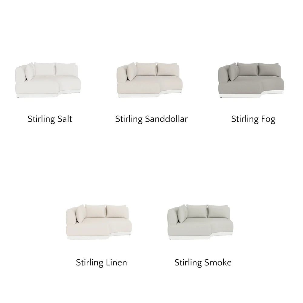 Amalfi Outdoor Curved Corner Sectional Sofa Set - Waterproof Patio Furniture for Backyard, Poolside & Garden - Modern All-Weather Wicker Conversation Set with Cushions