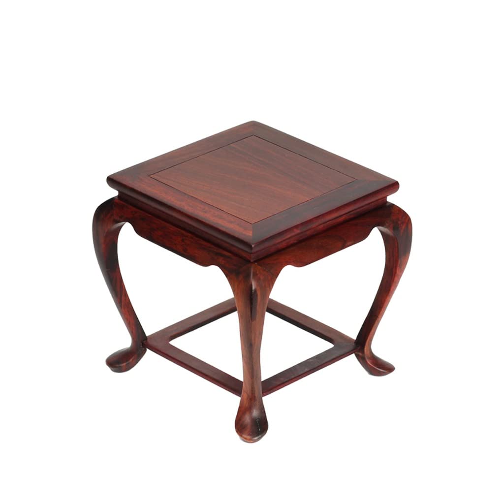 YT.JYUERI Wooden Display Pedestal - Handcrafted Teapot Stand, Bonsai Base, Square Stone Flower Pot Holder, Buddha Statue Stand, Plant Stand (Color A) - Perfect for Home Decor, Garden Display & Spiritual Altar Setup