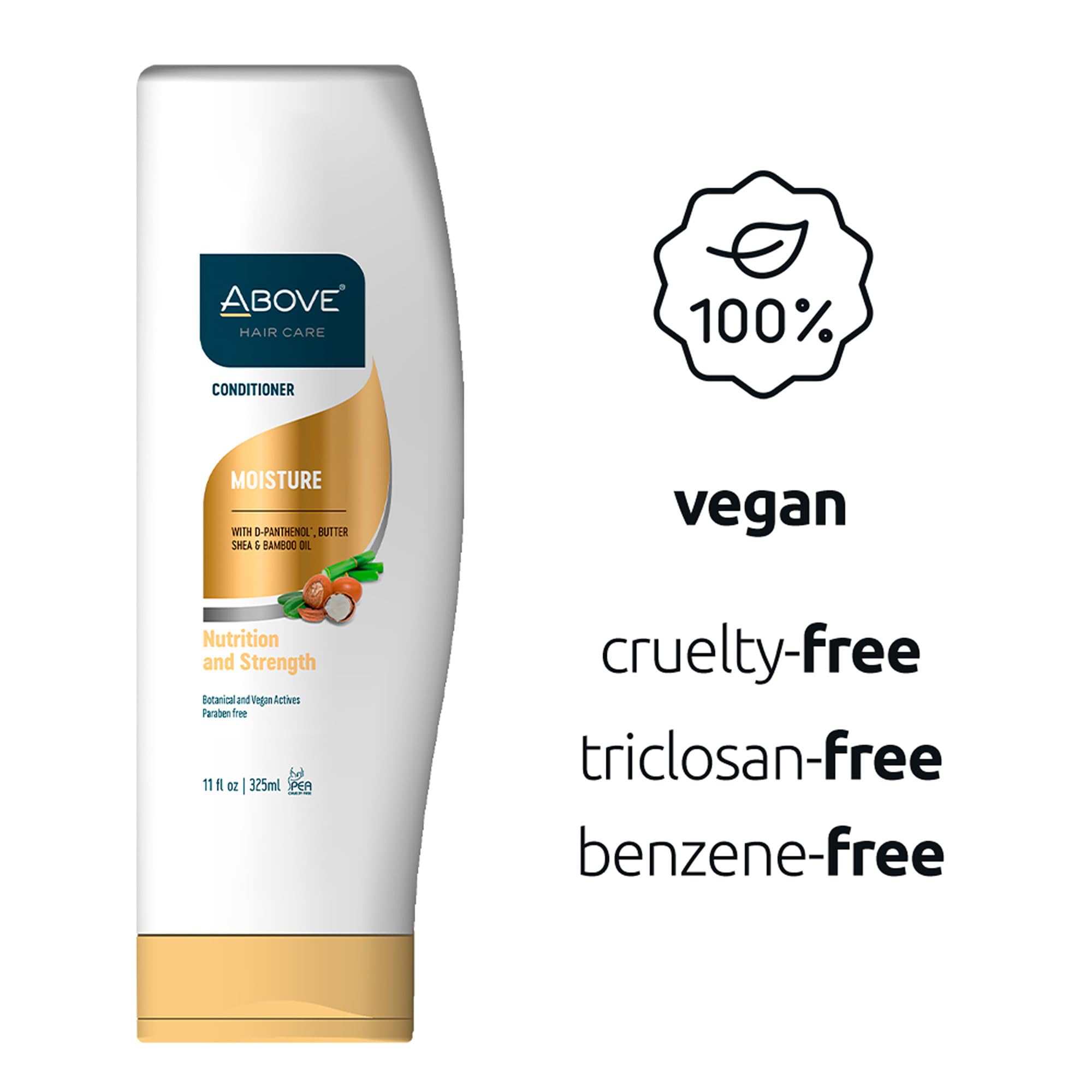 ABOVE Moisture Conditioner 11 oz - Anti-Frizz Deep Conditioning Treatment with Shea Butter & Bamboo Oil - Hydrating Hair Conditioner for Afro, Dry, Brittle Hair - Perfect for Daily Use & Salon-Quality Results at Home
