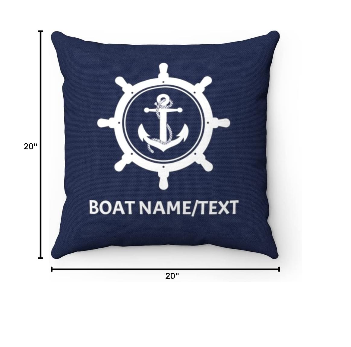 Custom Personalized Boat Pillow with Insert - Nautical Throw Pillow for Boats, Lake House & Beach Decor - Perfect Boat Gift, Coastal Anchor Pillow - 20x20 Inches - Ideal for Living Room, Bedroom & Outdoor Seating