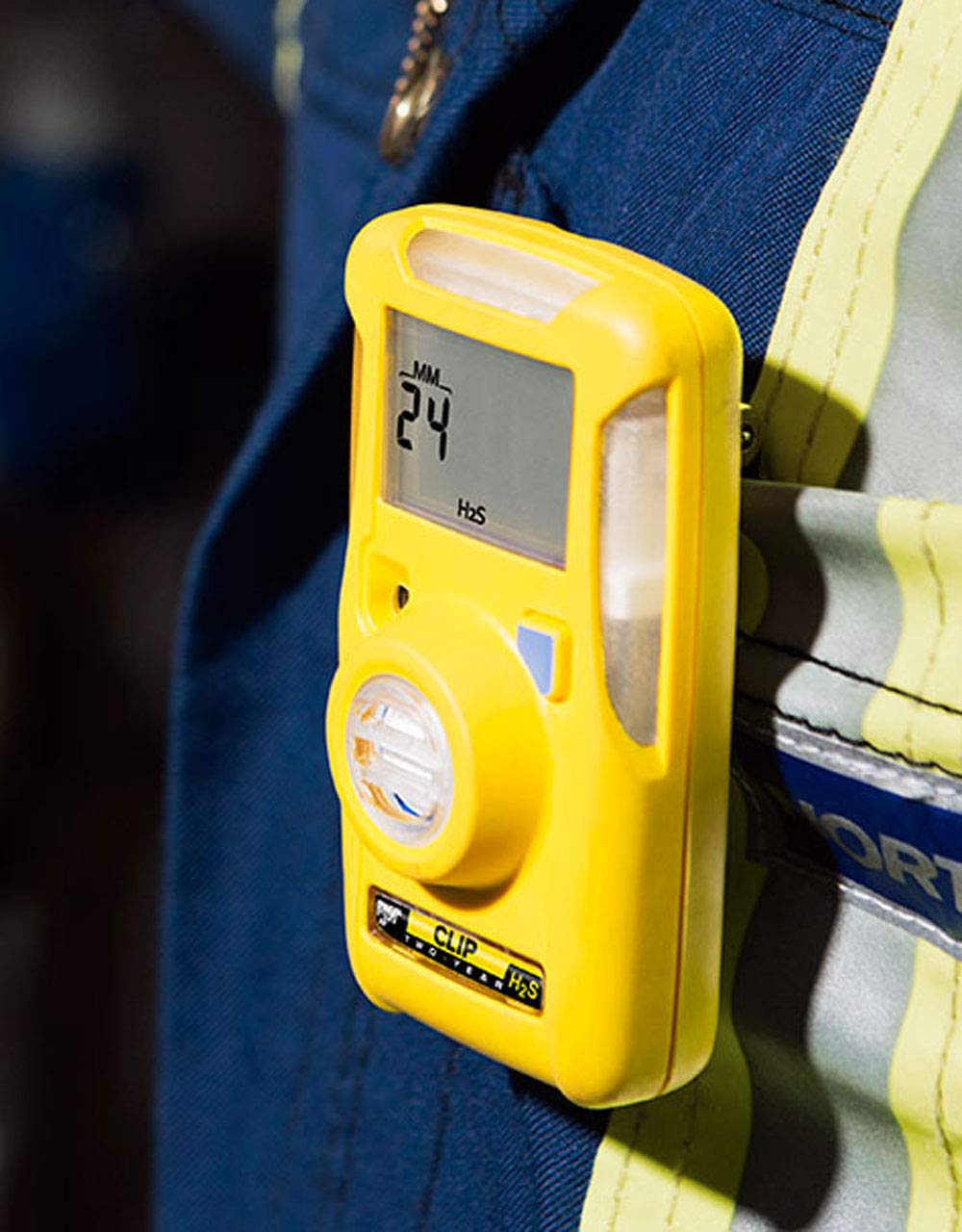 BW Technologies BWC2-X BW Clip Single Gas Oxygen (O2) Monitor, 19.5-23.5% Range, Yellow - Portable Gas Detector for Industrial Safety & Confined Space Work