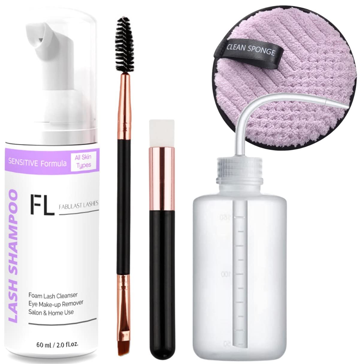 Gentle Oil-Free Eyelash Cleanser for Extensions & Natural Lashes | Sensitive Lash Wash & Mascara Remover | Salon & Home Use (60ml) - Perfect for Daily Lash Care & Post-Extension Maintenance