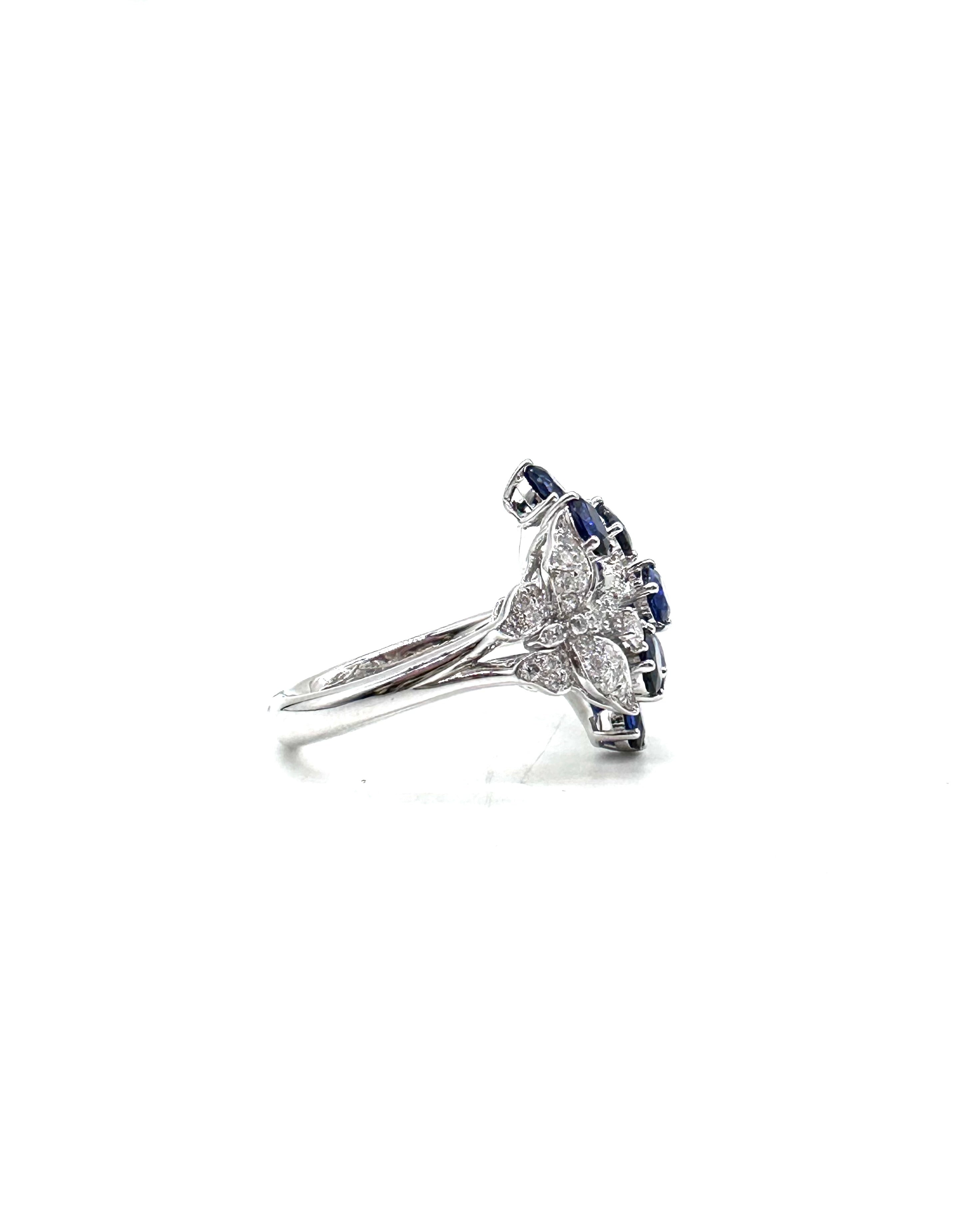 Exquisite Sapphire and Diamond Butterfly Ring for Women - Elegant Jewelry Gift for Anniversary, Birthday & Special Occasions